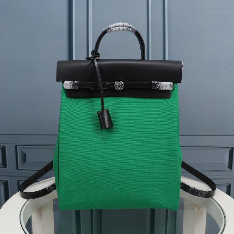 Hermes Herbag backpack 30 emerald green with black accents
